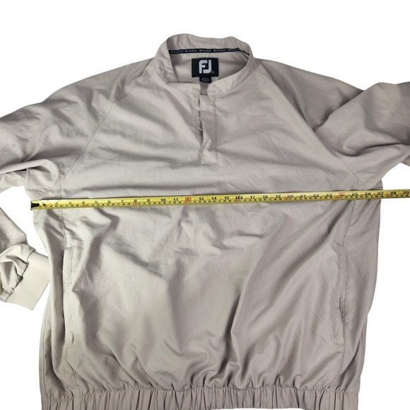 FootJoy Golf Windbreaker Pullover Jacket Men's XL Beige 1/4 Snap Windshirt - Picture 13 of 15